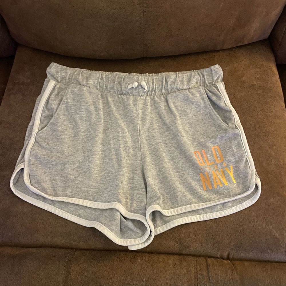 Old Navy Light Gray Kids Shorts with Gold Accent